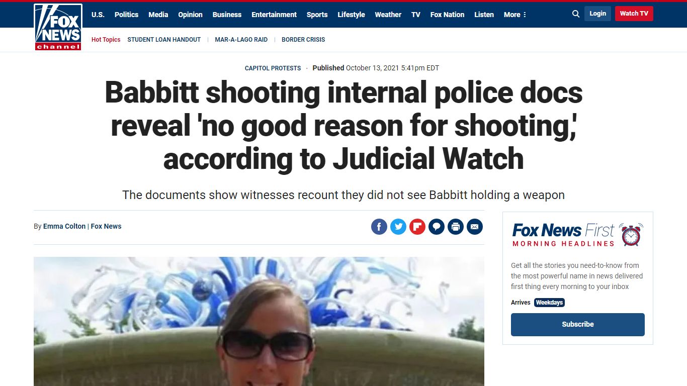 Babbitt shooting internal police docs reveal 'no good reason for ...