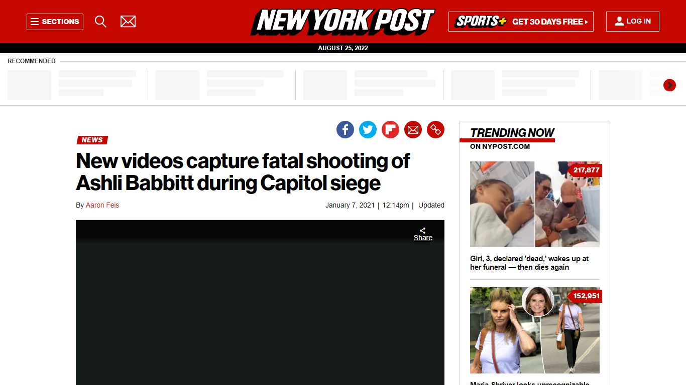 Videos show shooting of Ashli Babbitt during Capitol siege - New York Post